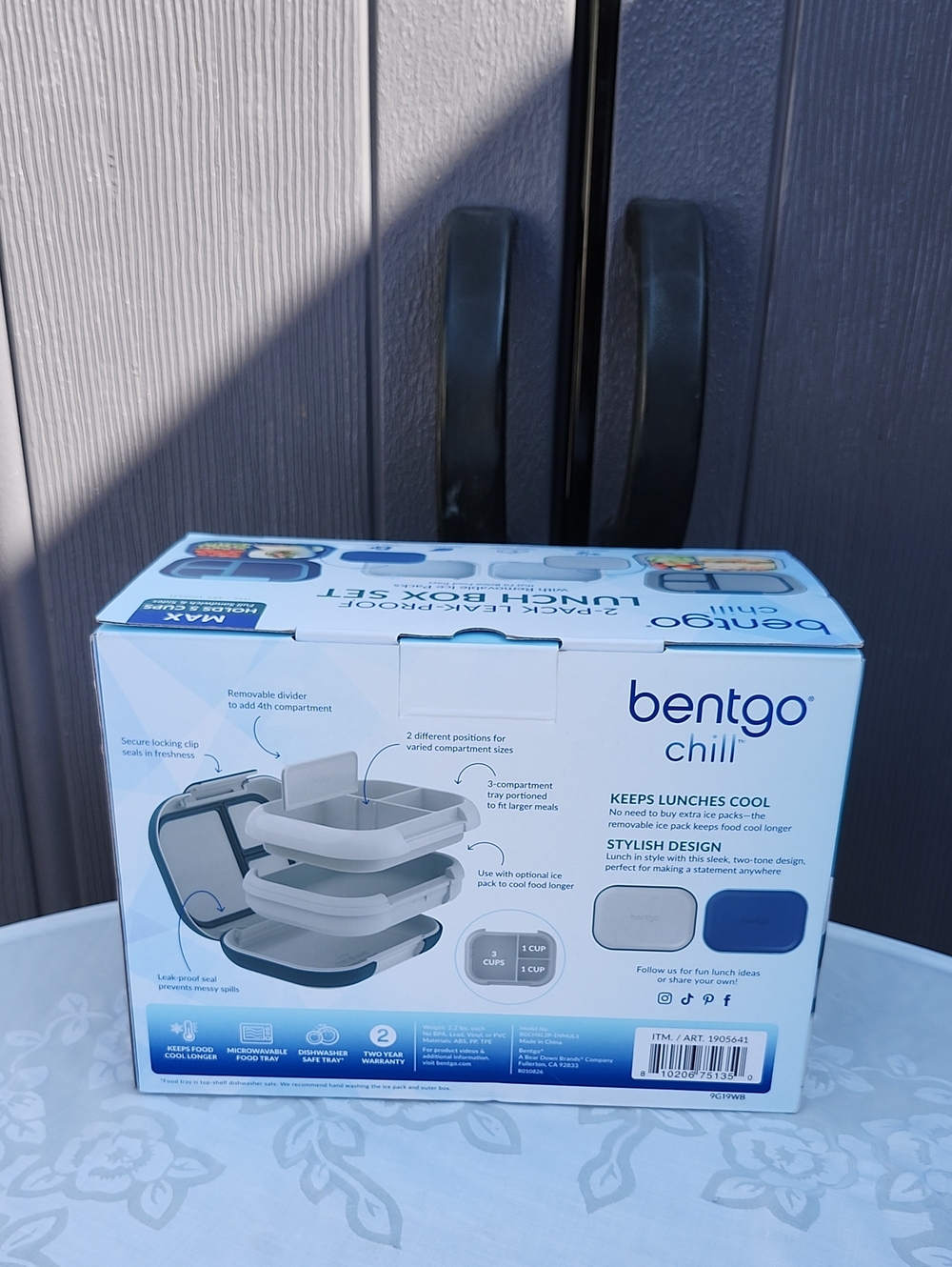 Bentgo Chill Blue Stackable Lunch Box - Keeps Lunches Cool